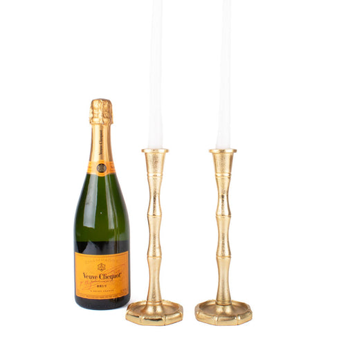 Gold Bamboo Candlestick (Small)